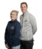 DFS FLEECE JAKKE BLÅ M LOGO