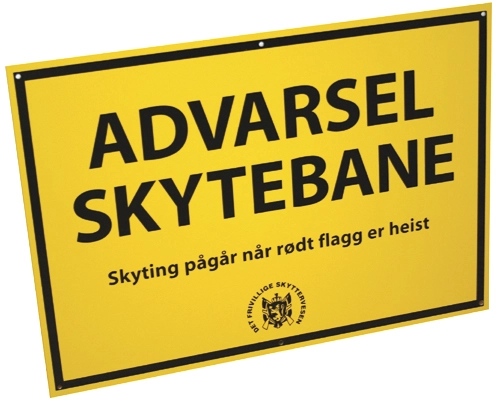 VARSELSKILT ADVARSEL SKYTEBANE