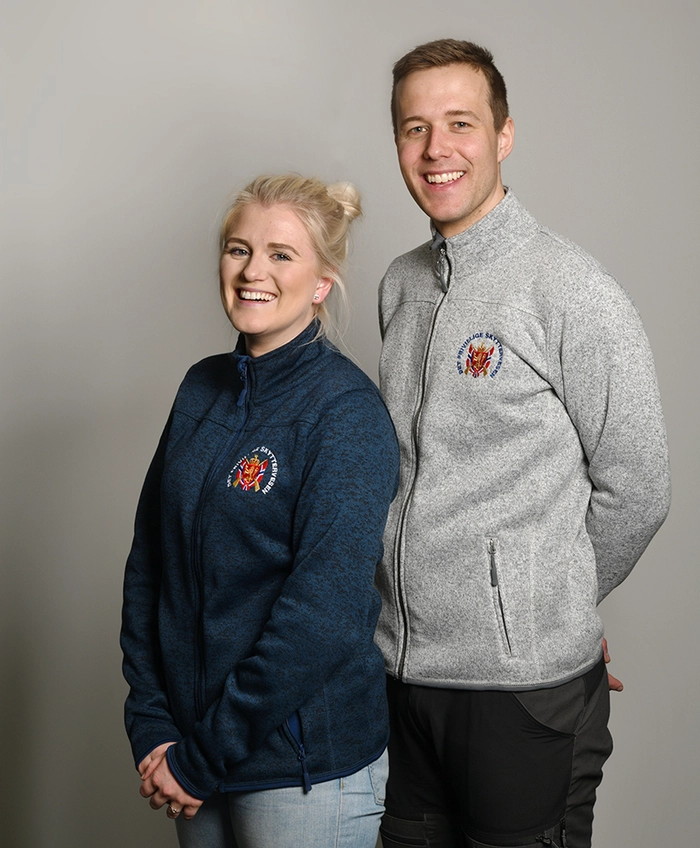 DFS FLEECE JAKKE BLÅ M LOGO
